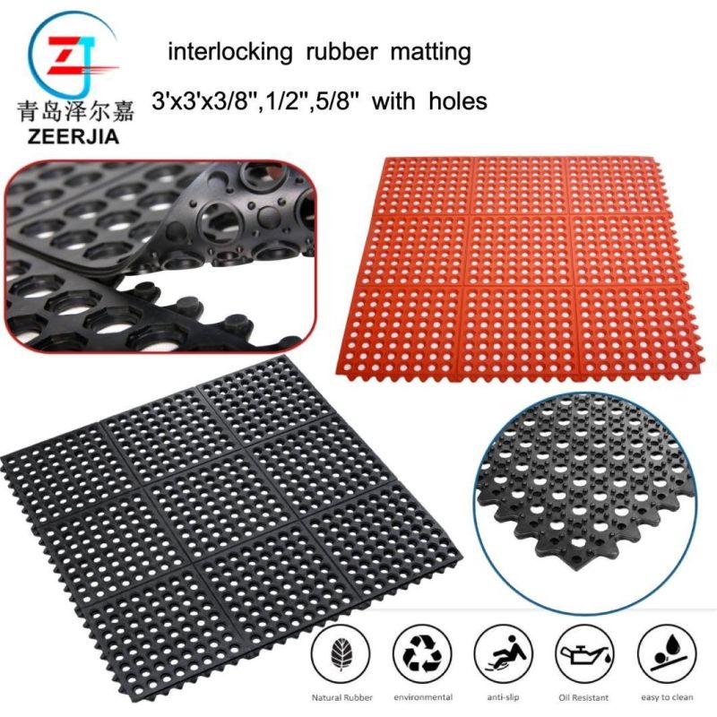 Anti Slip Rubber Kitchen Mat/Anti-Fatigue Rubber Door Mat with Interlocking
