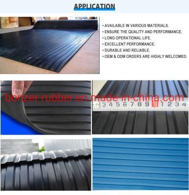 Non-Skid Anti-Slip Wide Ribbed Rubber Flooring / Non Slip Rubber Mat / Rubber Sheet