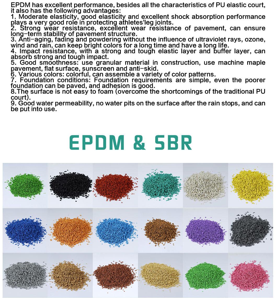 Colored Rubber Granules, EPDM Particles School Playground