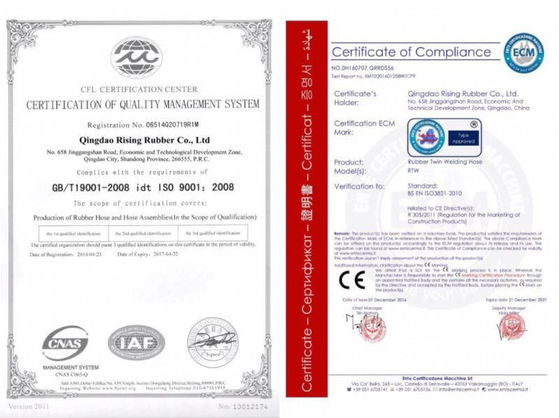 Hot Sale Oxygen Acetylene Twin Welding Rubber Hose