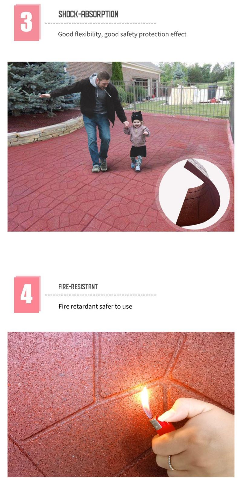 Custom Color EPDM and SBR Outdoor Floor Playground Rubber Tiles