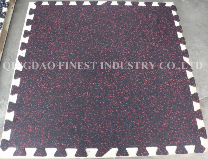 Anti-Slip EPDM Interlocking Rubber Flooring Mat Tiles for Gym