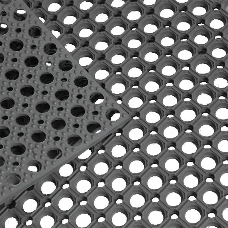Antislip Shower Floor Mat, Drainage Kitchen Mat, Antibacterial Rubber Mat