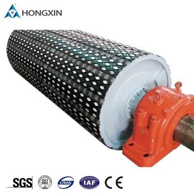 Replacement Wearable Driving Head Belt Conveyor Rubber Coated Pulley Slide Ceramic Lagging Pads