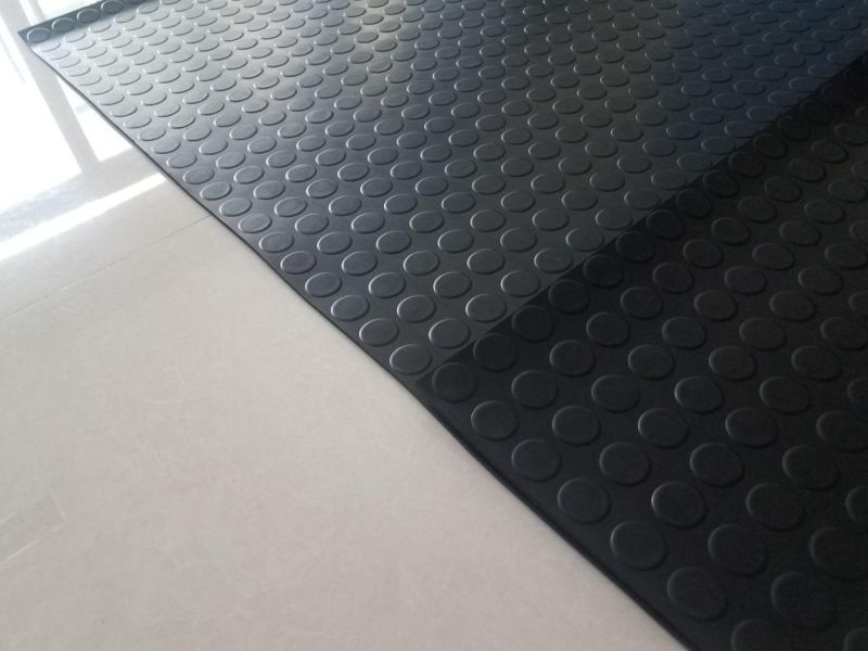 Round Button Rubber Sheet, Stud Rubber Sheet for Flooring Rolls with Red, Black Color