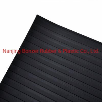 3-8 mm High Quality Black Non-Slip Wide Ribbed Rubber Floor Mat Rubber Sheet