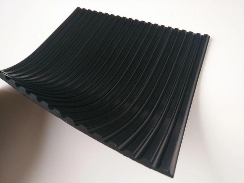Anti - Slip Ribbed Rubber Mat Roll for Flooring