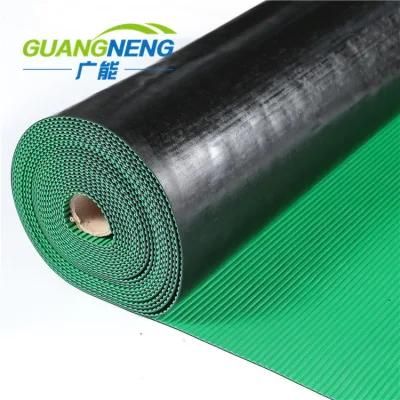 Green Non Slip Rib Rubber Flooring for Garage