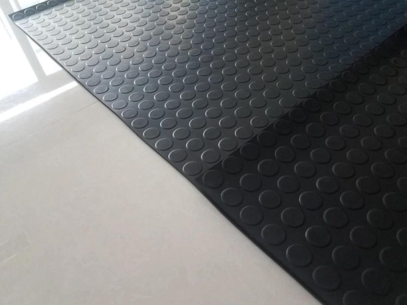 Black Round Button Rubber Sheet, Stud Rubber Sheet for Flooring Rolls