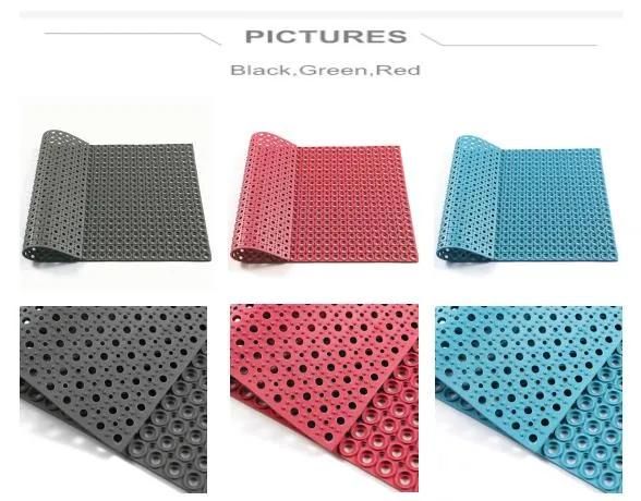 Colorful Drainage Rubber Hollow Floor Mats for Kitchen