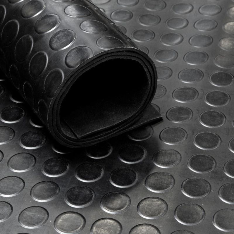 Coin Anti Slip Durable Waterproof Tread Pattern Rubber Mat / Rubber Sheet