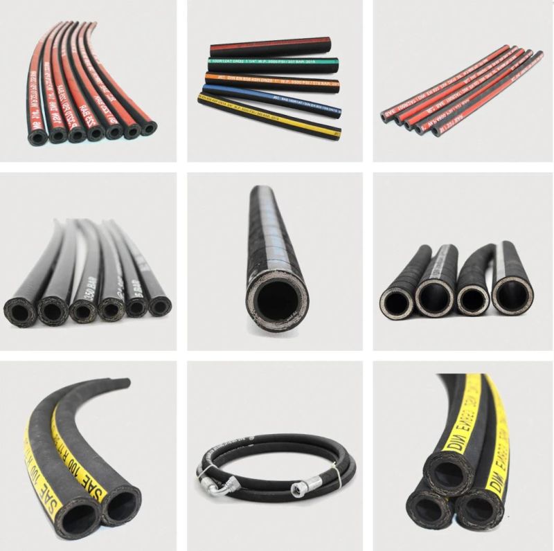 SAE 100r2at/2sn Dn8 5/16" Cloth Surface Hydraulic Rubber Hose