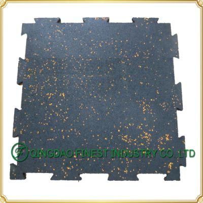 Black with Yellow EPDM Indoor Home Gym Rubber Flooring for Fitness