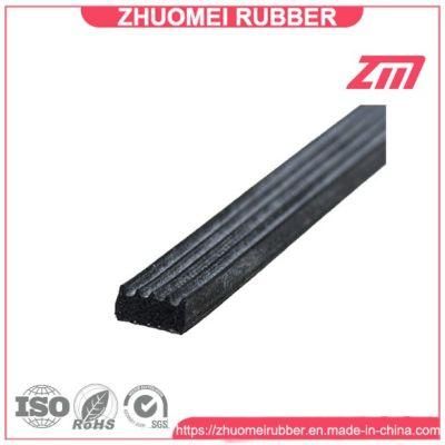 Closed Cell EPDM Ribbed Sponge Rubber Extrusions