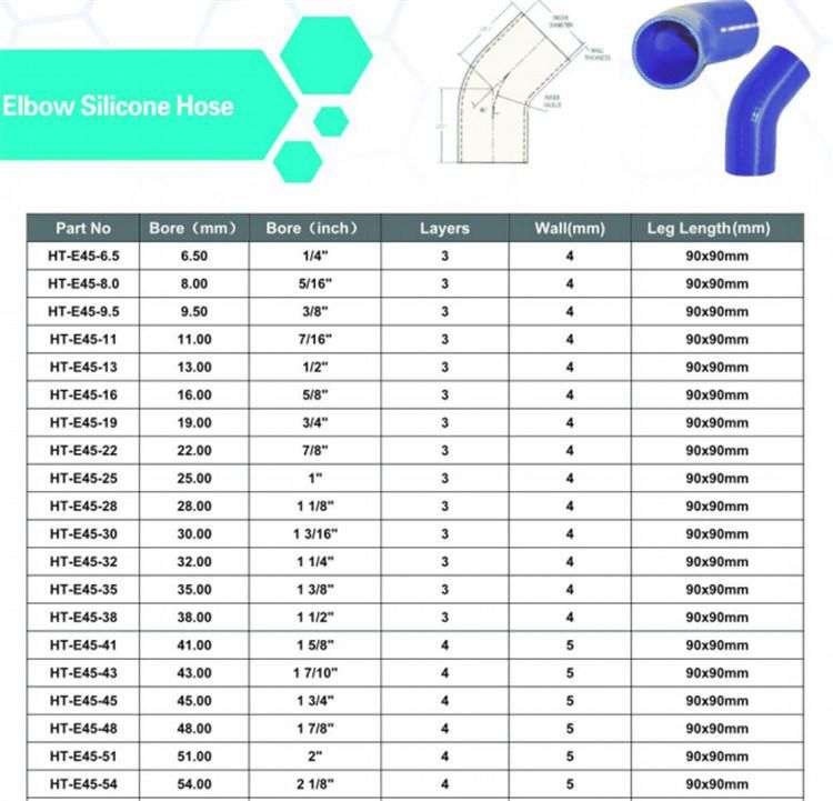 45 Degree Elbow Silicone Hose