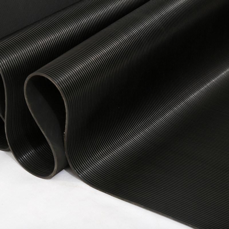 Anti-Slip Waterproof 3-8mm Fine Ribbed Rubber Mat Flooring Rubber Sheet