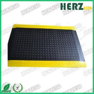 ESD Anti-Fatigue Rubber Flooring Mat with Black or Black-Yellow