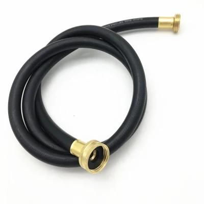 Black Flexible Industrial-Grade Rubber Garden Hose 3/8&quot;X 50FT