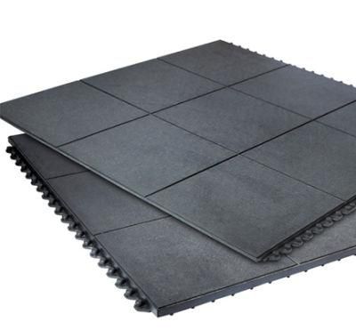 High Quality Rubber Anti Fatigue Non Slip Solid Top Interlocking Mat 3*3