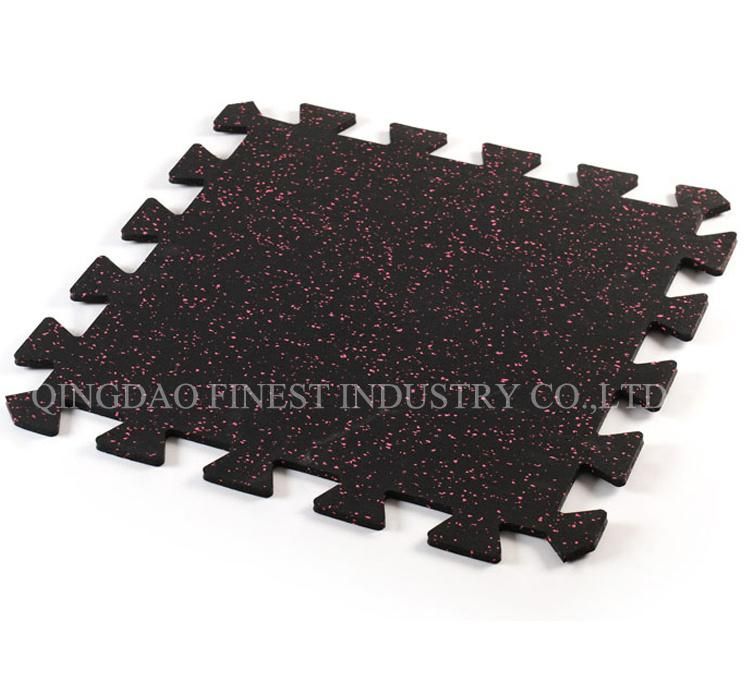 Gym Flooring 20" X20" Acoustic Underlayer Interlocking Gym Rubber Tile