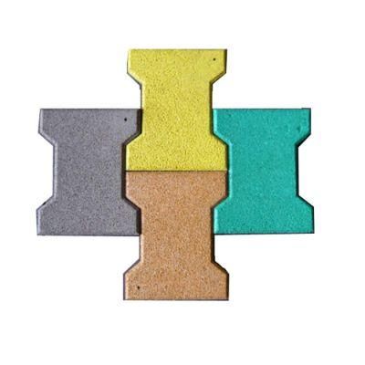 Dog Bone-Shaped Puzzle Rubber Floor Tiles for Public Places