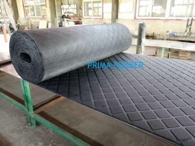 High Wear Resistance Rubber Mat Used in Mine Industry Diamond Pattern Mat