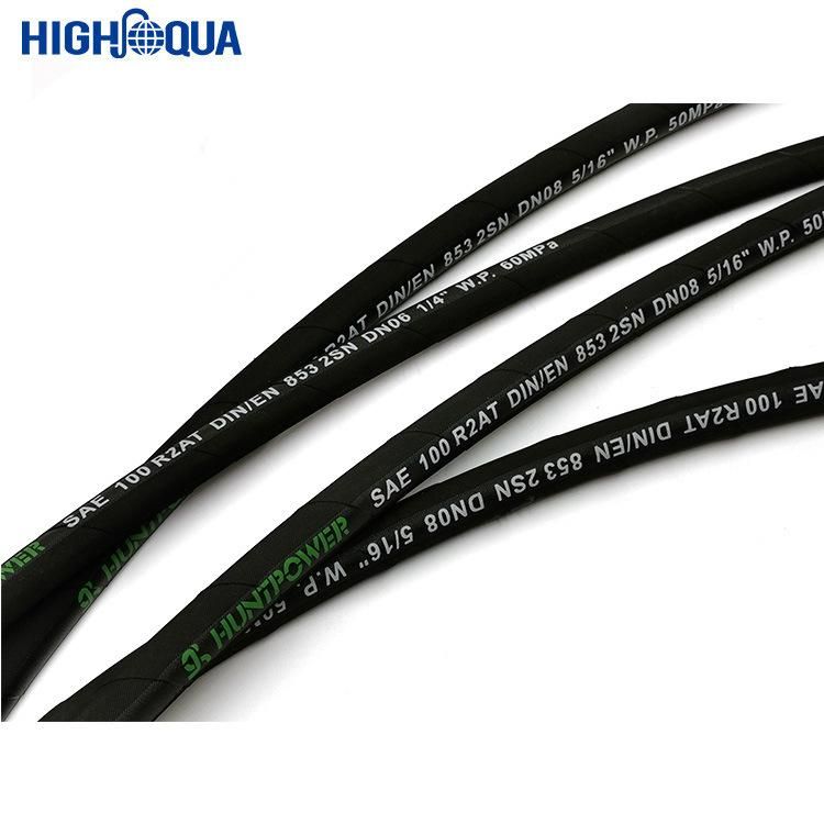 Steel Wire Rubber High-Pressure Flexible Hose for Transporting Oil Withsae 100 R2at Hydraulic Hose