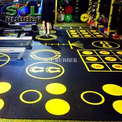 High Impact Special Pattern Logo Gym Rubber Flooring Mat
