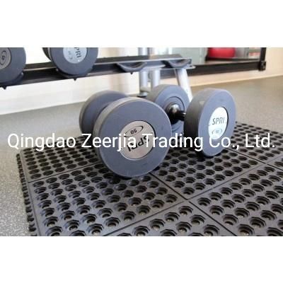 Anti Slip Rubber Moulded Interlocking Door Mats with Holes 3X3FT