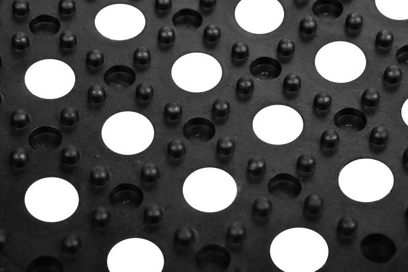 Anti-Slip Natural Rubber Interlocking Floor Tile Mat with Holes 3X3FT