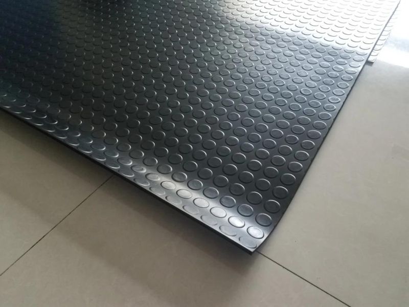 Black Round Button Rubber Sheet, Stud Rubber Sheet for Flooring Rolls