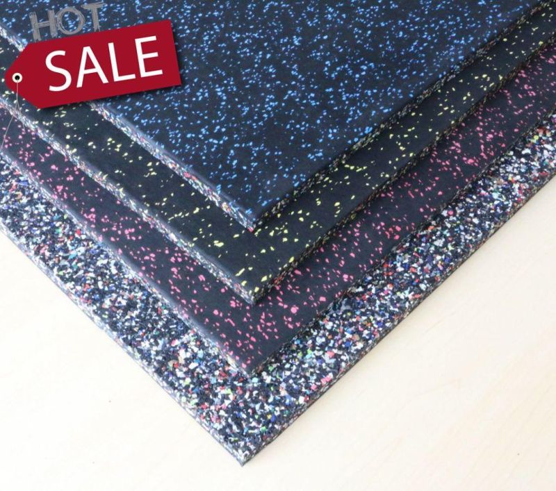 Crossfit Poreless Surface 10% EPDM Speckles Gym Rubber Mats Flooring Tile