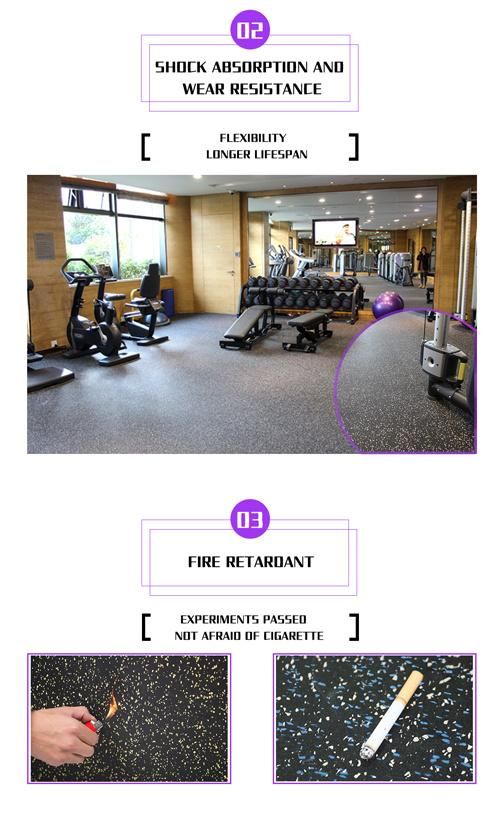 Anti-Shock Rubber Flooring Rolls Rubber Mats for Gym