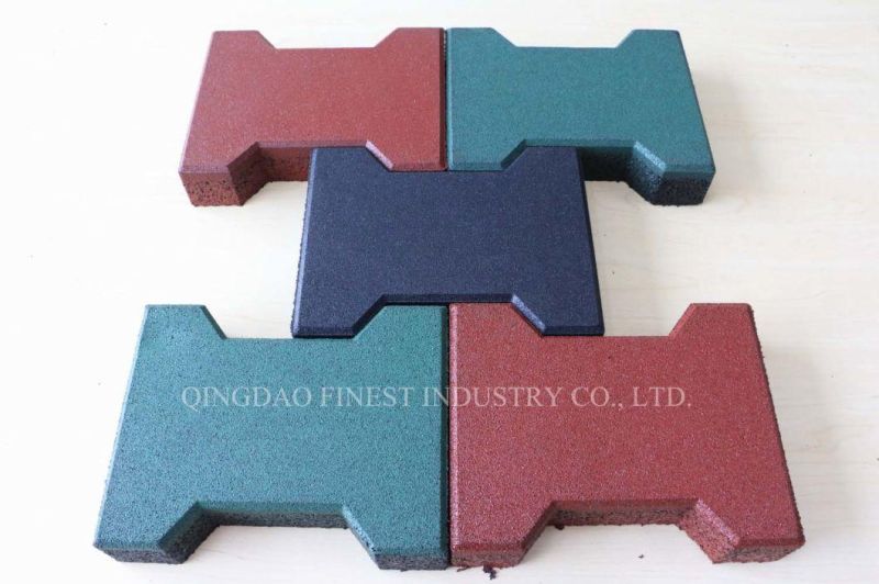 200X160X45mm Outdoor Dog-Bone Rubber Tile Rubber Paver Brick Rubber Paver