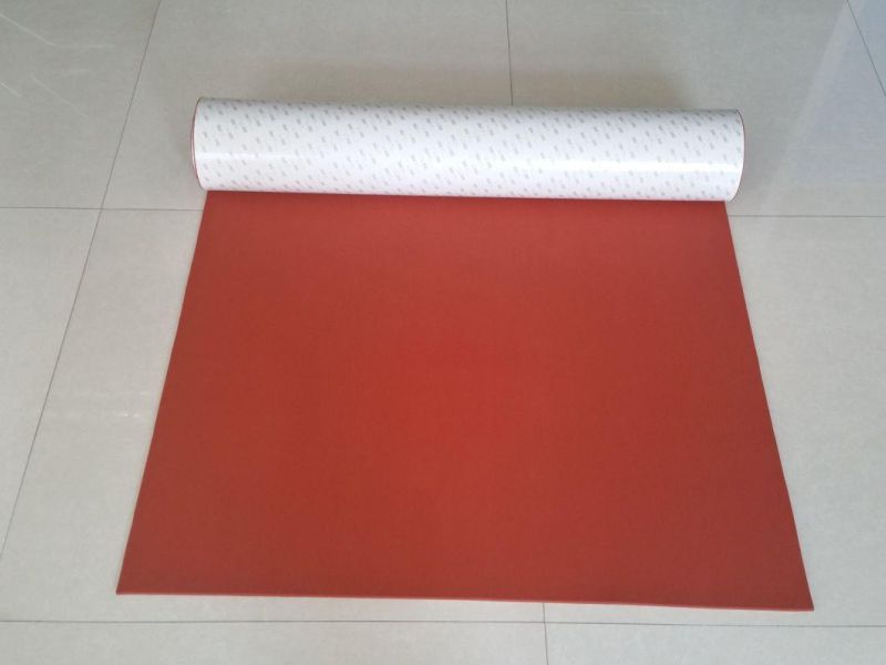 Red Color Silicone Sponge Rubber Sheet, Silicone Foam Rubber Sheet with 3m Glue Adhesive