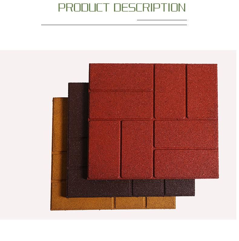 Interlocking Outdoor Rubber Tiles /Driveway Rubber Tiles with Surface Logo Design