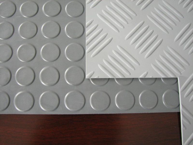 Round Button Rubber Sheet, Stud Rubber Sheet for Flooring Rolls with Red, Black Color