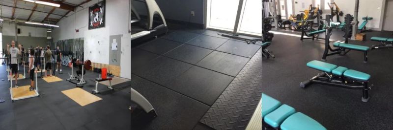 Indoor and Outdoor Gym Rubber Flooring Mat / Interlocking Gym Matting