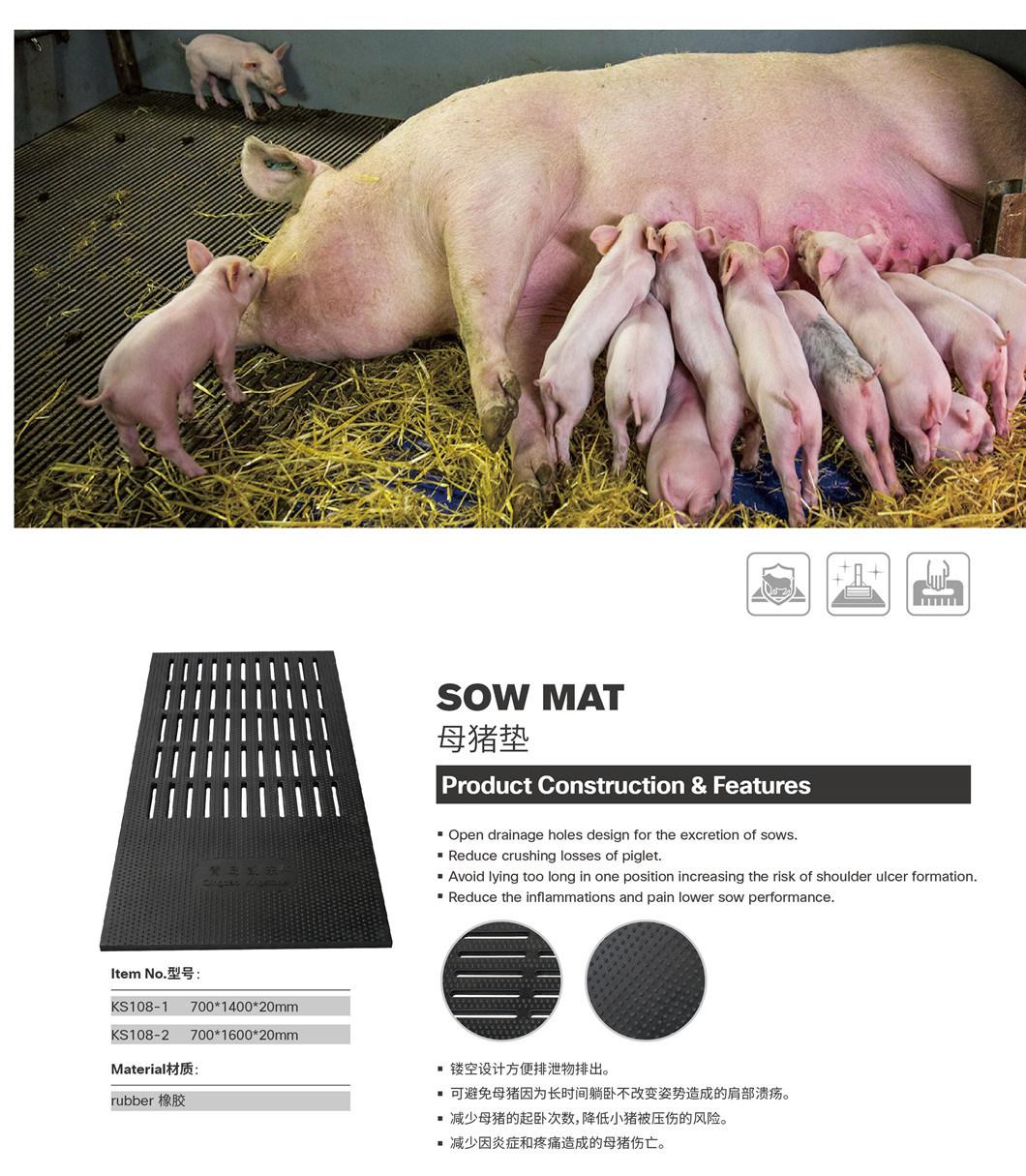 Bite Tearing Resistence Bubble Top Design Pig Sow Bed Rubber Mat with Hole