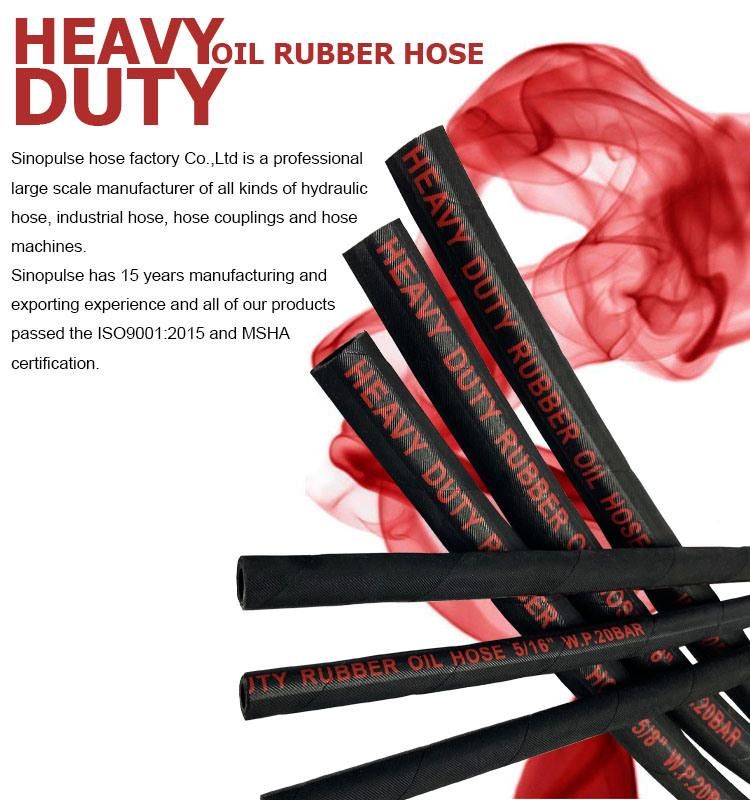 Flexible Rubber Black Oil Hose Corrosion Resistant Wrapped Cover Industrial Rubber Hose