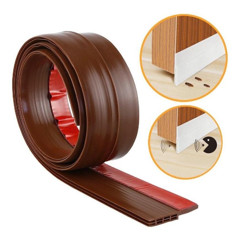 Energy Efficient Adhesive Under Door Silicone Sweep Weather Stripping Weatherproof Doors Bottom Seal Strip