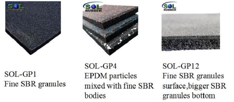 Customized Pattern Fitness Recycle Rubber Tile Gym Flooring Mat in China