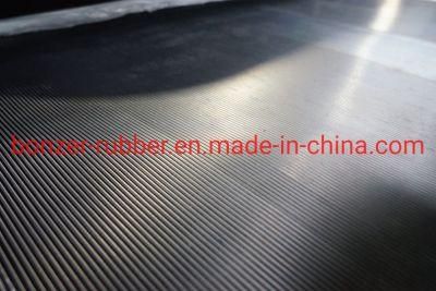 Fine/Corrugated/Narrow Ribbed Anti Slip Vulcanized Wear Resistant Rubber Mat Flooring Sheet Rubber Floor
