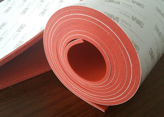Close Cell Silicone Sponge Rubber Sheet, Silicone Foam Rubber Sheet with Impression Fabric Surface