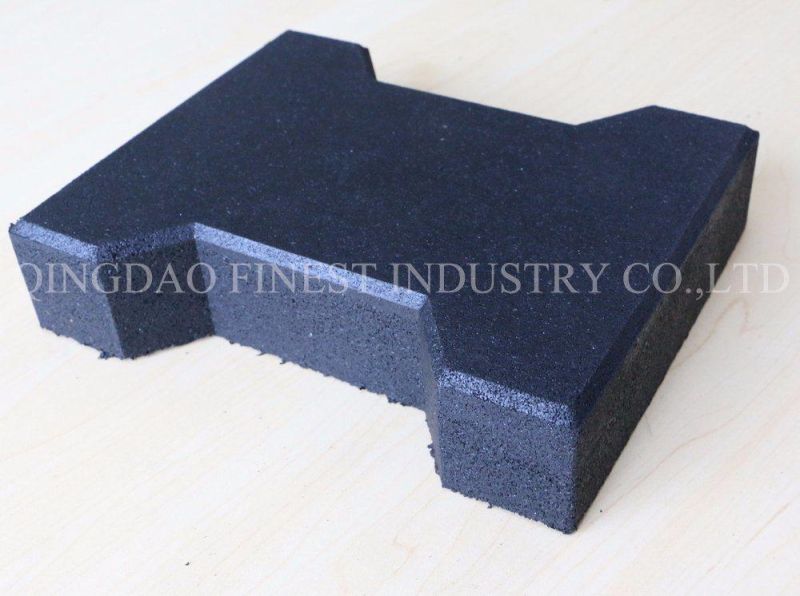 Dog-Bone Paver Flooring Anti-Vibration Shock Absorbent Outdoor Rubber Bricks