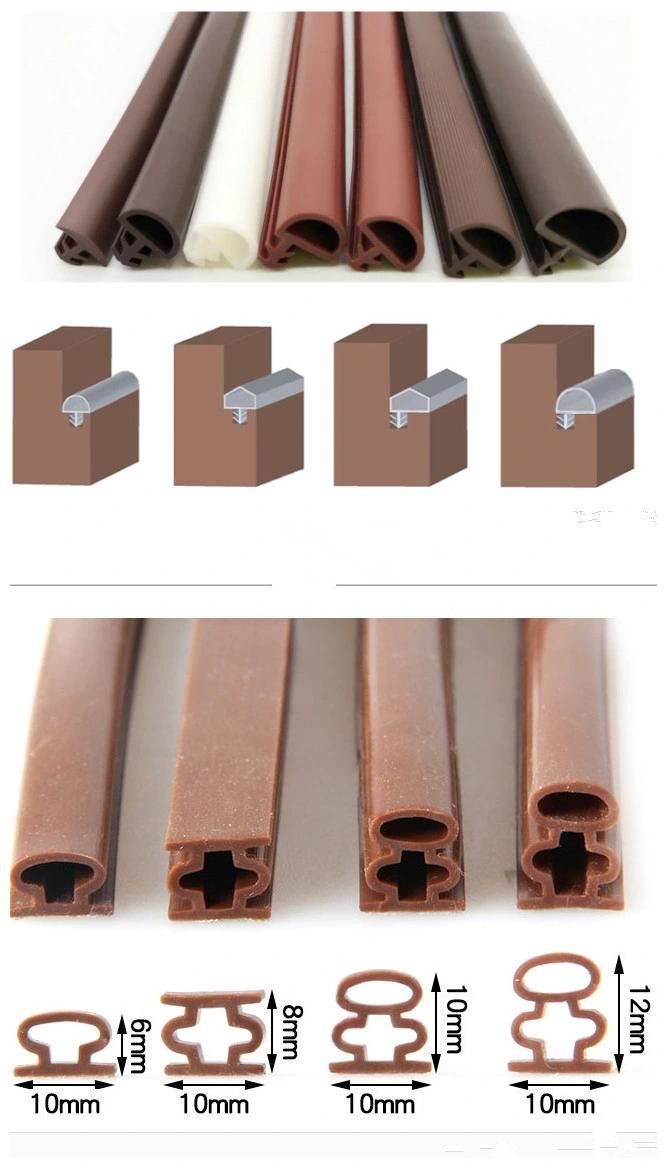 Highflexible Silicone Extruded Rubber Seal Strip for Wood Door
