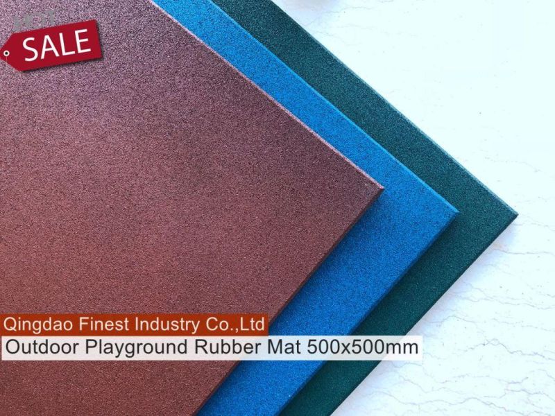 Certificated 500X500X25mm Outdoor Rubber Flooring for Playground