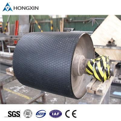Conveyor Rubber Coated Drum Bucket Elevator Head Pulley Lagging