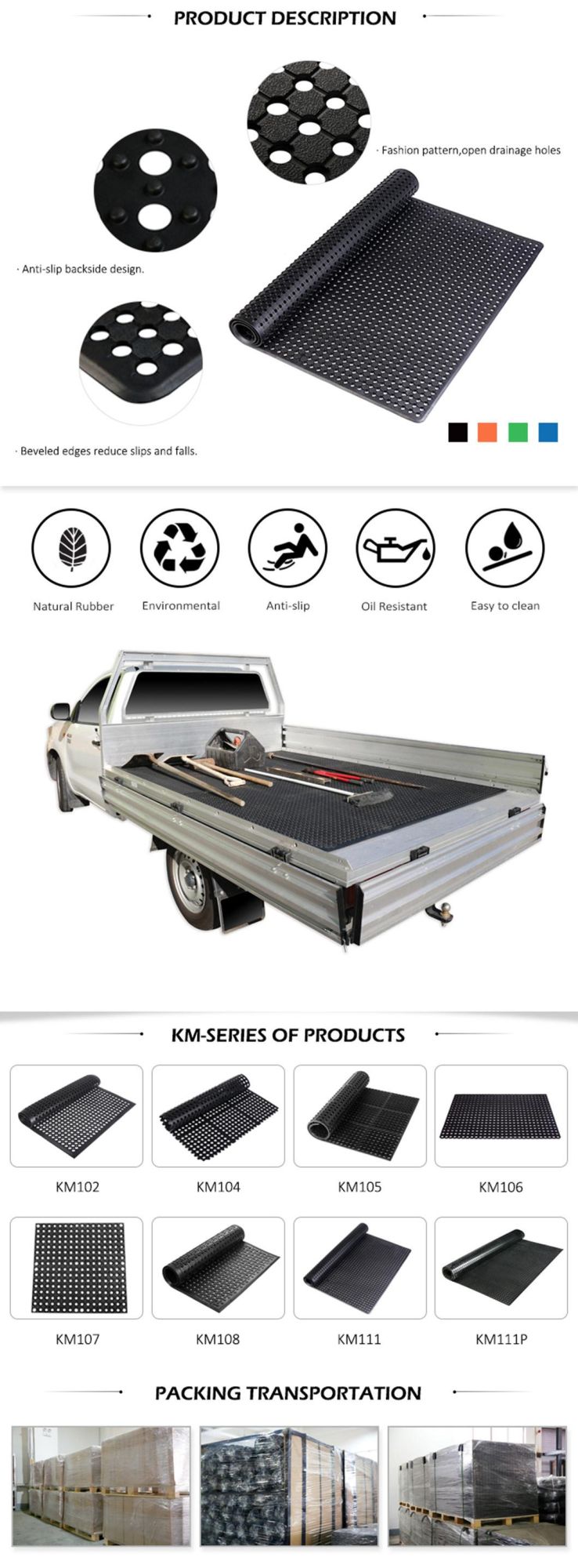 Anti Slip Truck Bed Mat Ute Mat with Hole for Australia