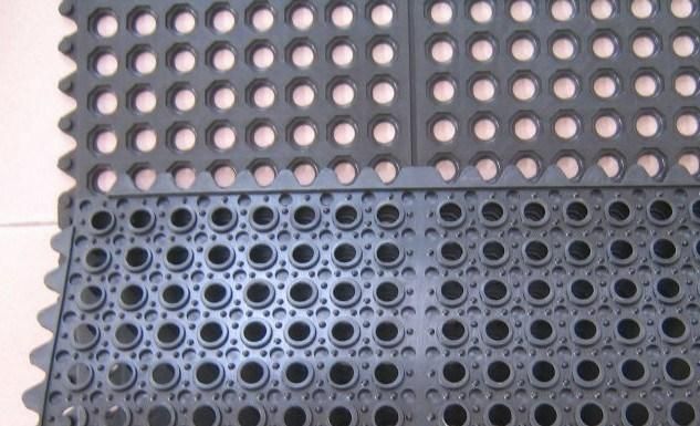 Interlocking Rubber Mat, Workshop Mat, Anti-Fatigue Rubber Mat Drainage Rubber Mat